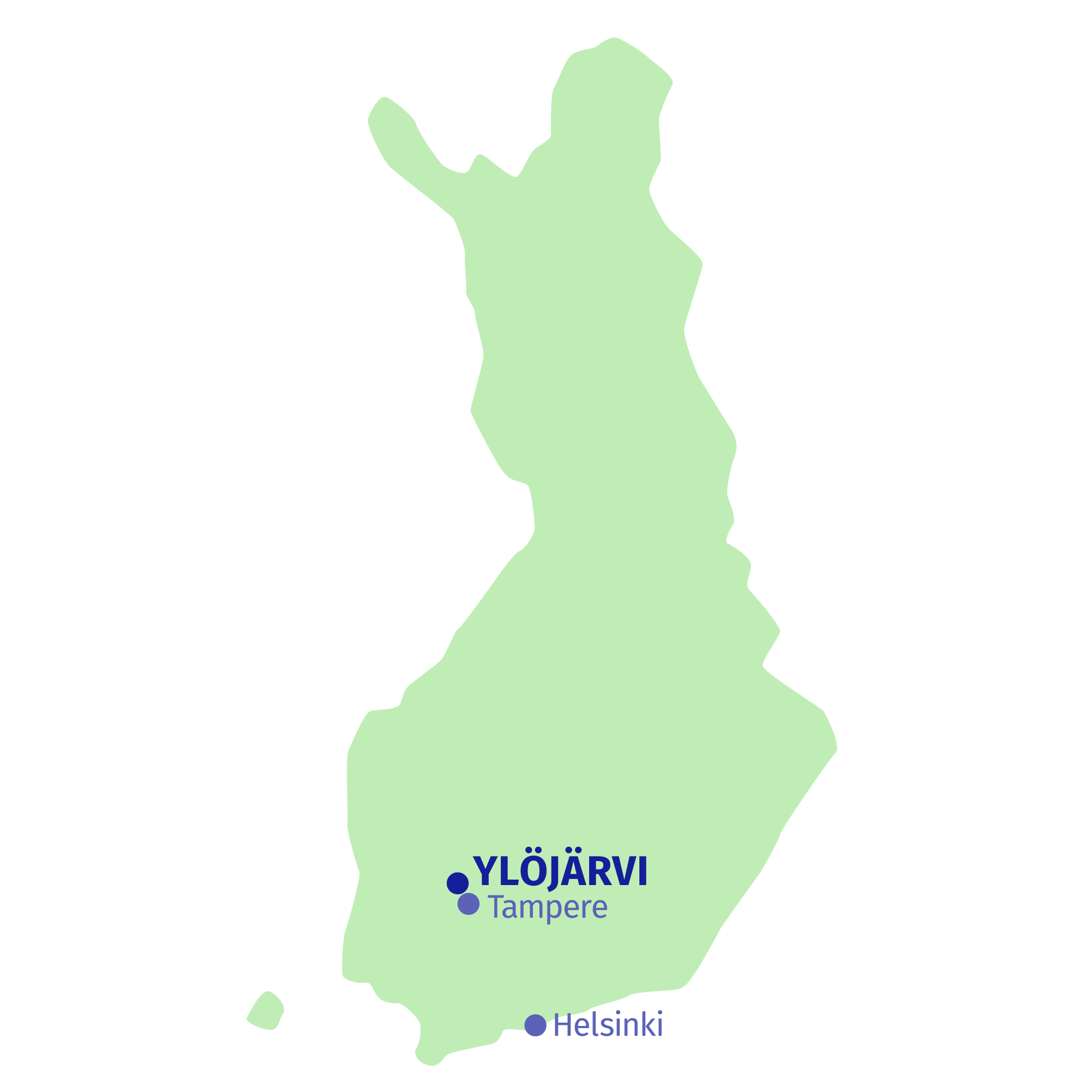 Ylöjärven sijainti Suomen kartalla.